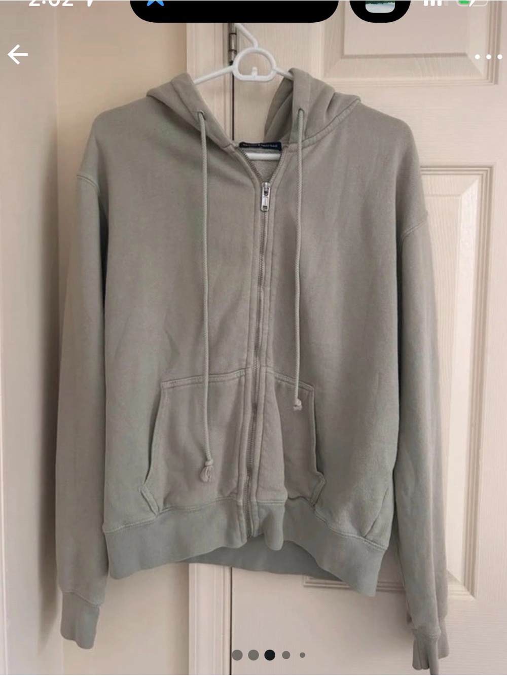 Women’s Zip-Up Hoodie Sweater in Light Sage